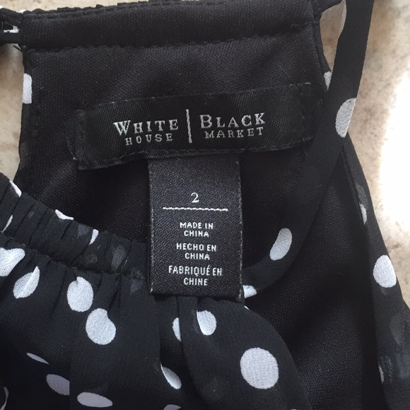 WHBM High Low Black Polka Dot Dress 2 - Picture 3 of 7